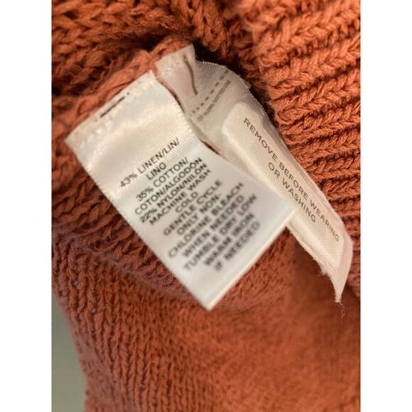 Lou & Grey Coral Linen Cotton Mock Turtleneck Sleeveless Knit Sweater Sz M - Picture 6 of 7